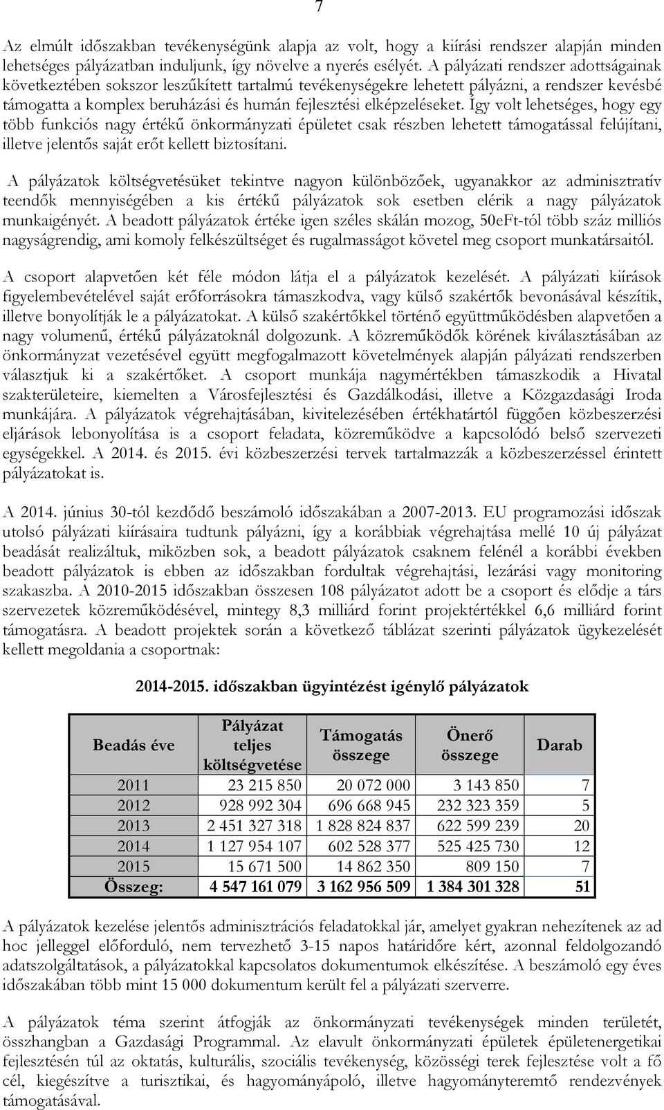 Így volt lehetséges, hogy egy több funkciós nagy értékő önkormányzati épületet csak részben lehetett támogatással felújítani, illetve jelentıs saját erıt kellett biztosítani.