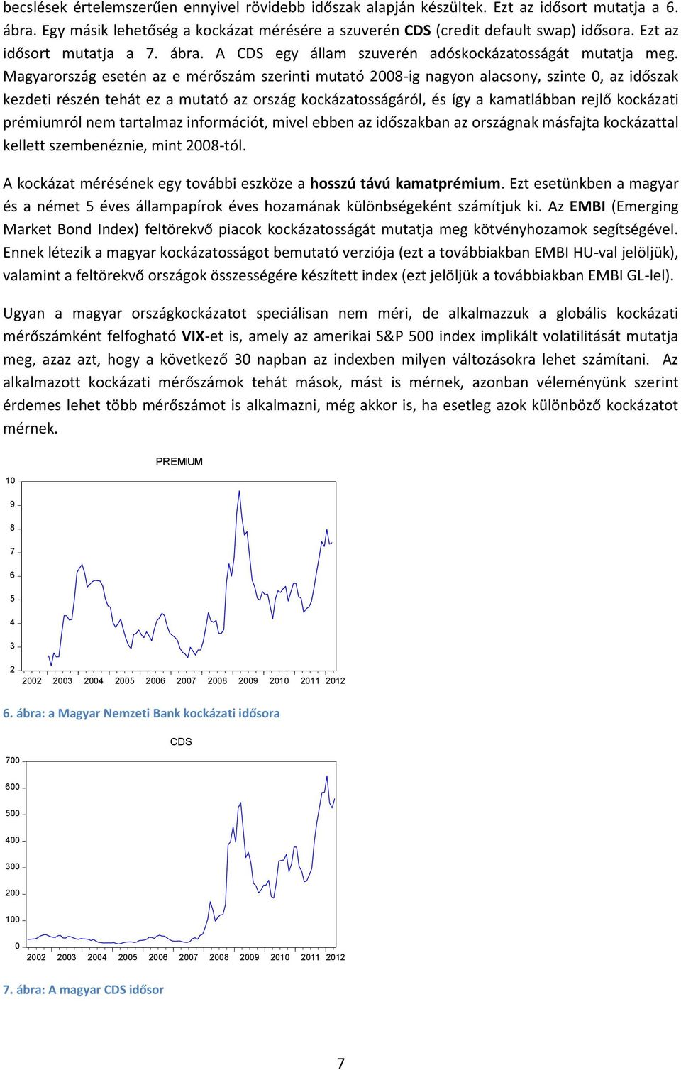 Magyarország esetén az e mérőszám szerinti mutató 2008-ig nagyon alacsony, szinte 0, az időszak kezdeti részén tehát ez a mutató az ország kockázatosságáról, és így a kamatlábban rejlő kockázati