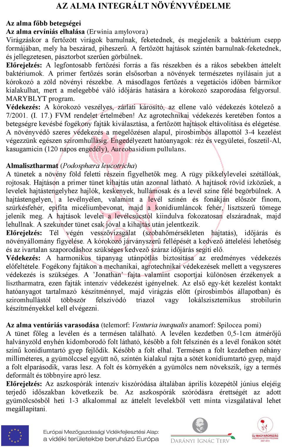 és a rákos sebekben áttelelt baktériumok A primer fertőzés során elsősorban a növények természetes nyílásain jut a kórokozó a zöld növényi részekbe A másodlagos fertőzés a vegetációs időben bármikor