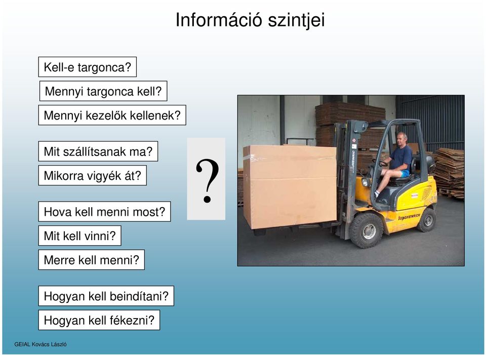 Mit szállítsanak ma? Mikorra vigyék át?