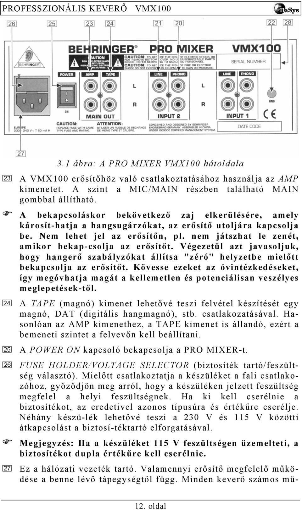 nem játszhat le zenét, amikor bekap-csolja az erősítőt. Végezetül azt javasoljuk, hogy hangerő szabályzókat állítsa "zéró" helyzetbe mielőtt bekapcsolja az erősítőt.