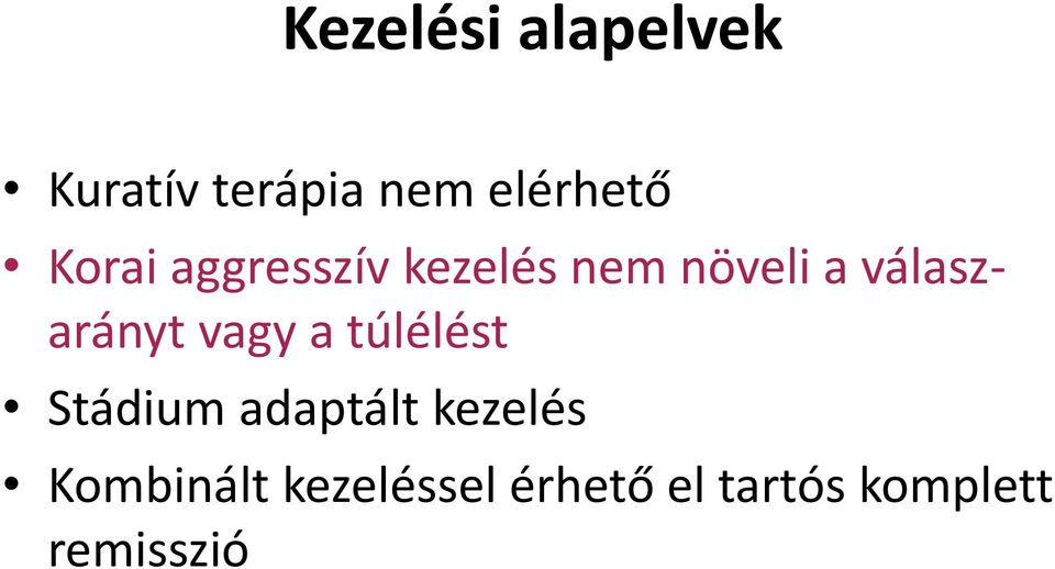 válaszarányt vagy a túlélést Stádium adaptált