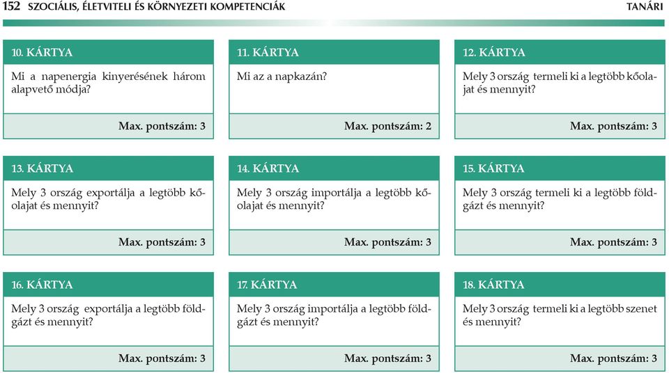 Kártya Mely 3 ország exportálja a legtöbb kőolajat és mennyit? Mely 3 ország importálja a legtöbb kőolajat és mennyit? Mely 3 ország termeli ki a legtöbb földgázt és mennyit? Max.