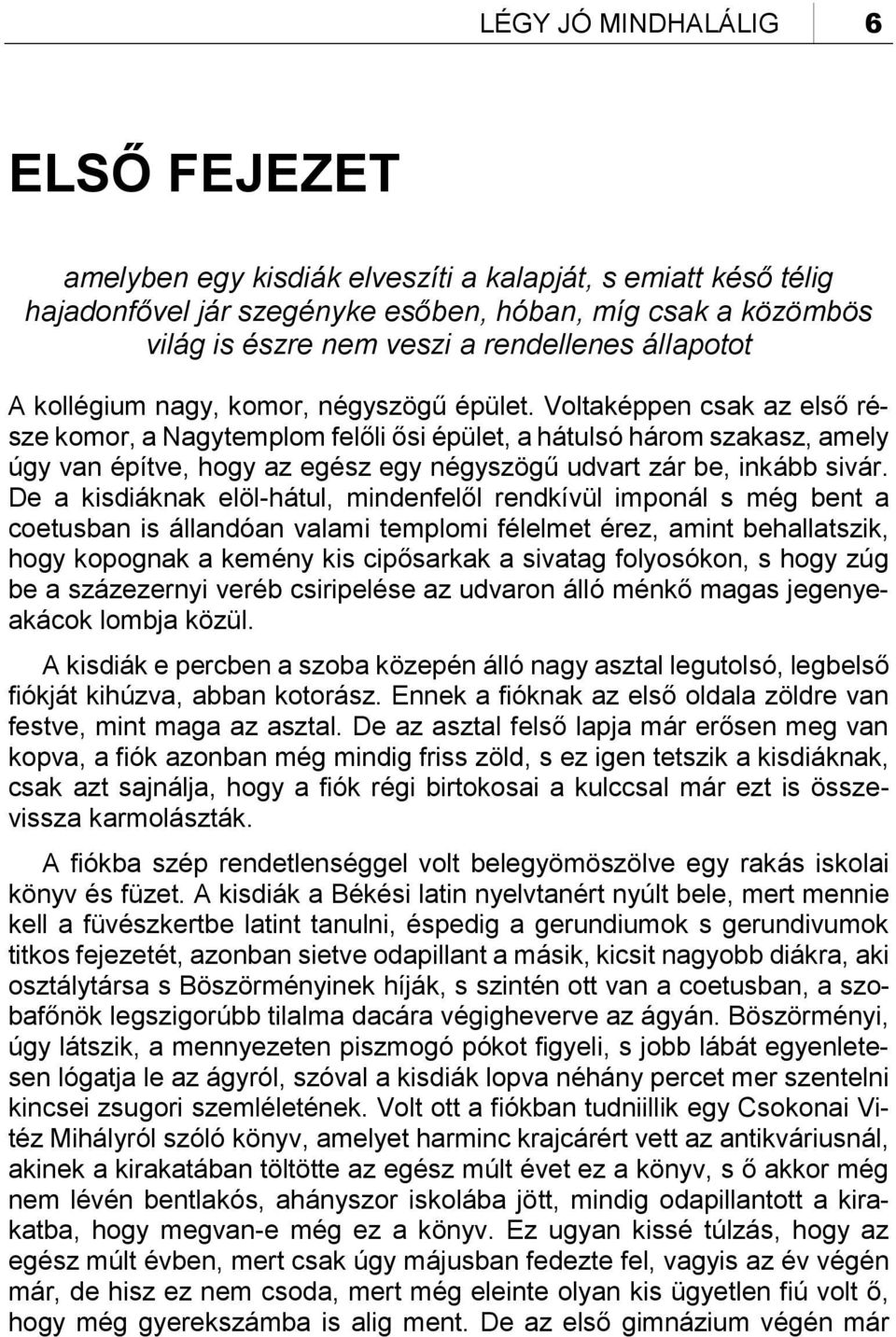 Voltaképpen csak az első része komor, a Nagytemplom felőli ősi épület, a hátulsó három szakasz, amely úgy van építve, hogy az egész egy négyszögű udvart zár be, inkább sivár.