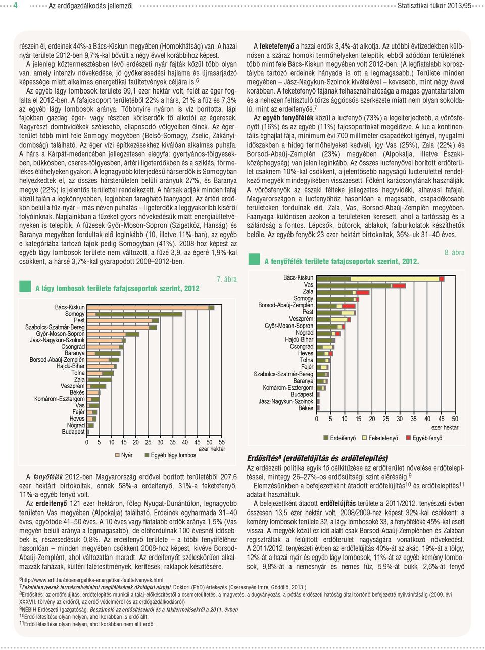 céljára is. 6 Az egyéb lágy lombosok területe 99,1 ezer hektár volt, felét az éger foglalta el 2012-ben. A fafajcsoport területéből 22% a hárs, 21% a fűz és 7,3% az egyéb lágy lombosok aránya.