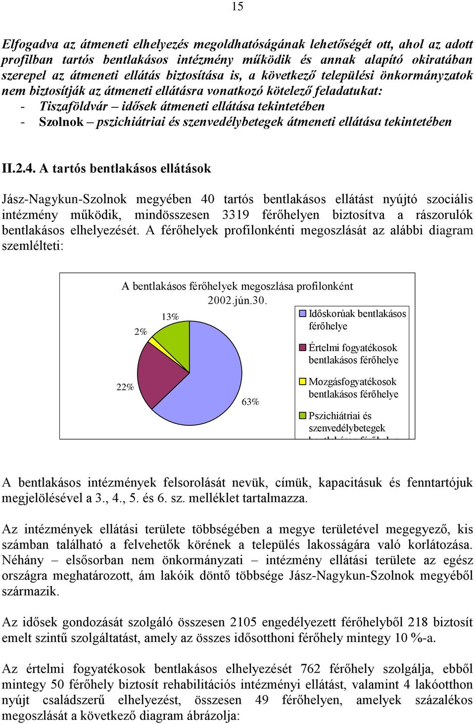 pszichiátriai és szenvedélybetegek átmeneti ellátása tekintetében II.2.4.