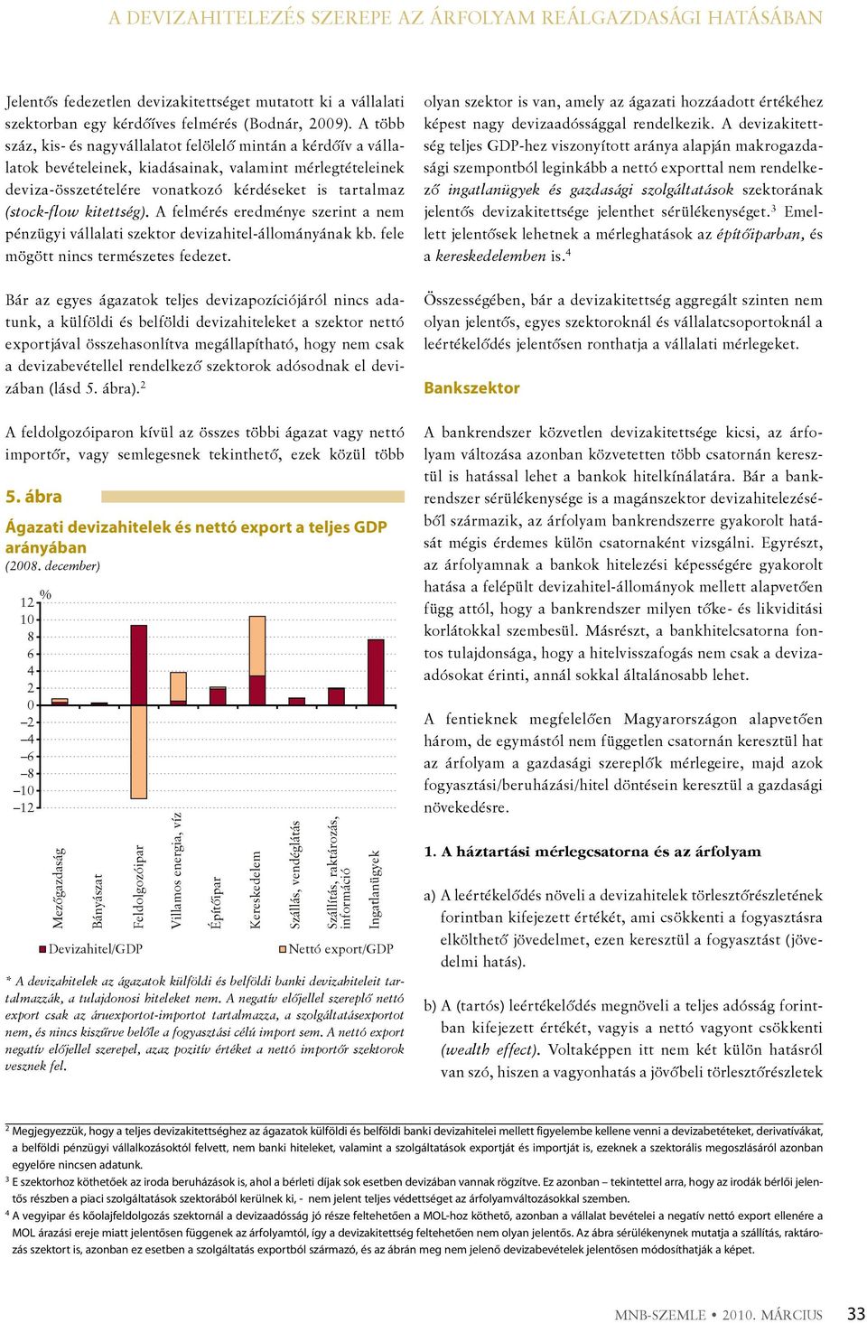 kitettség). A felmérés eredménye szerint a nem pénzügyi vállalati szektor devizahitel-állományának kb. fele mögött nincs természetes fedezet.