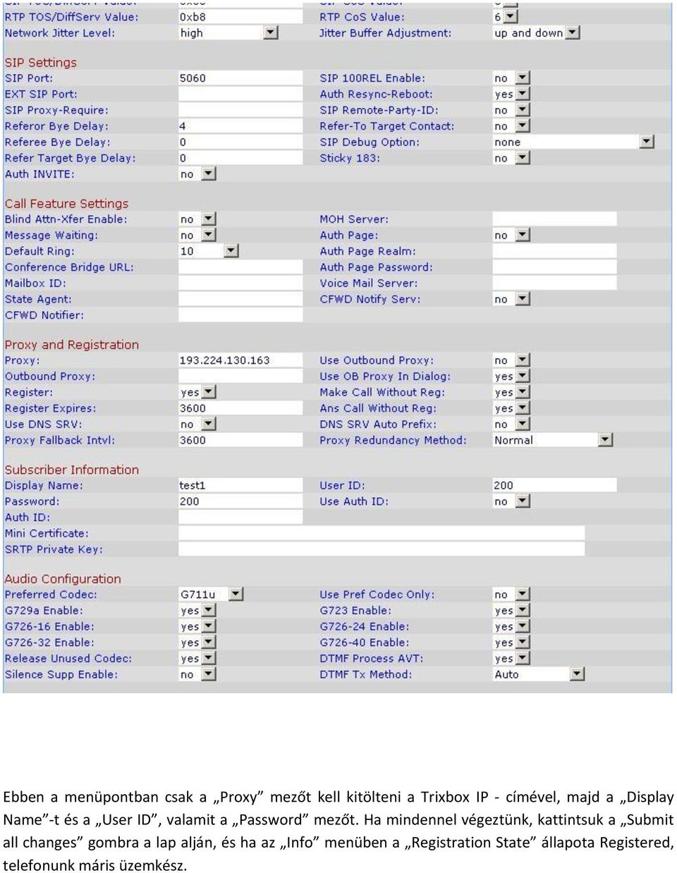 Ha mindennel végeztünk, kattintsuk a Submit all changes gombra a lap alján,