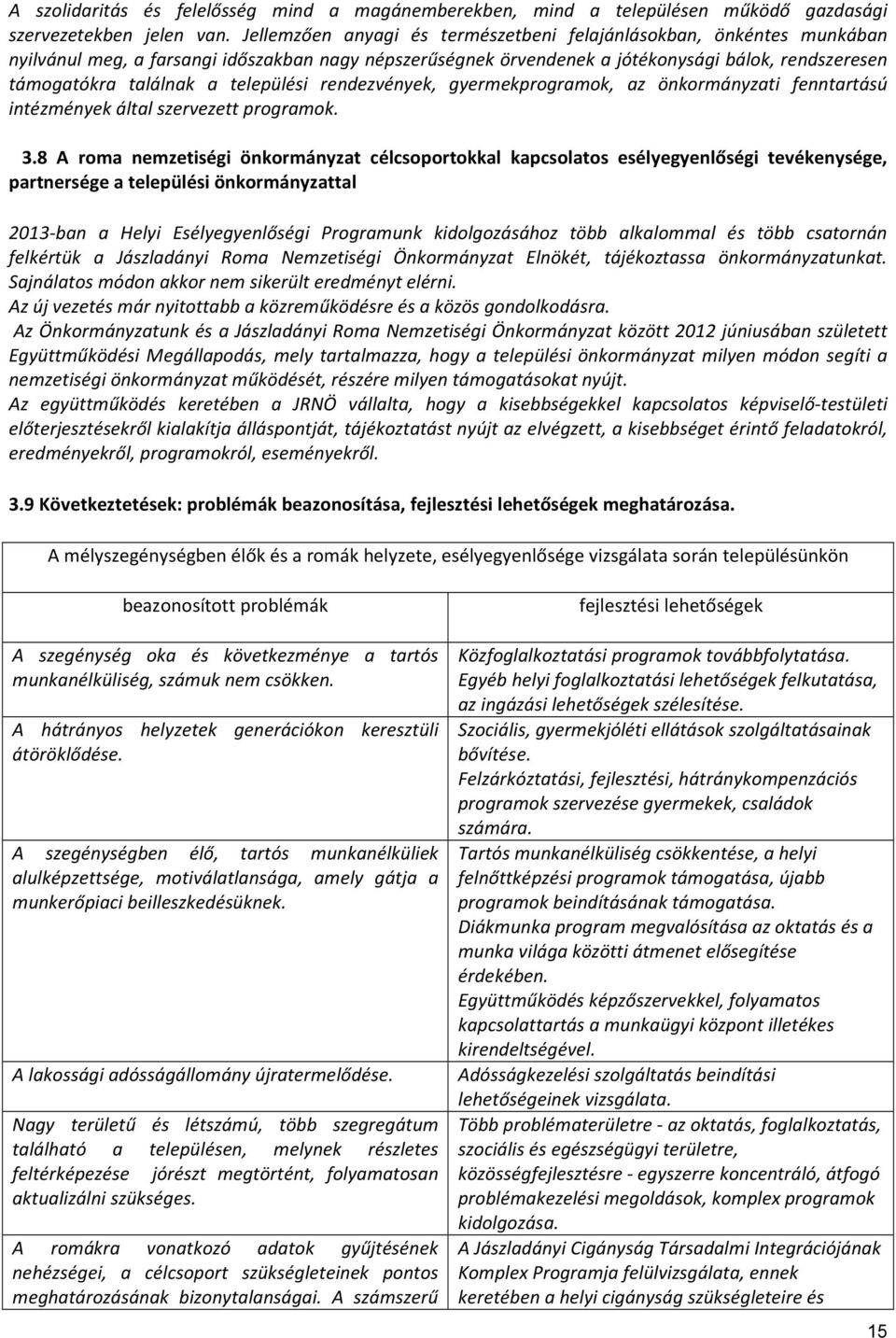 települési rendezvények, gyermekprogramok, az önkormányzati fenntartású intézmények által szervezett programok. 3.