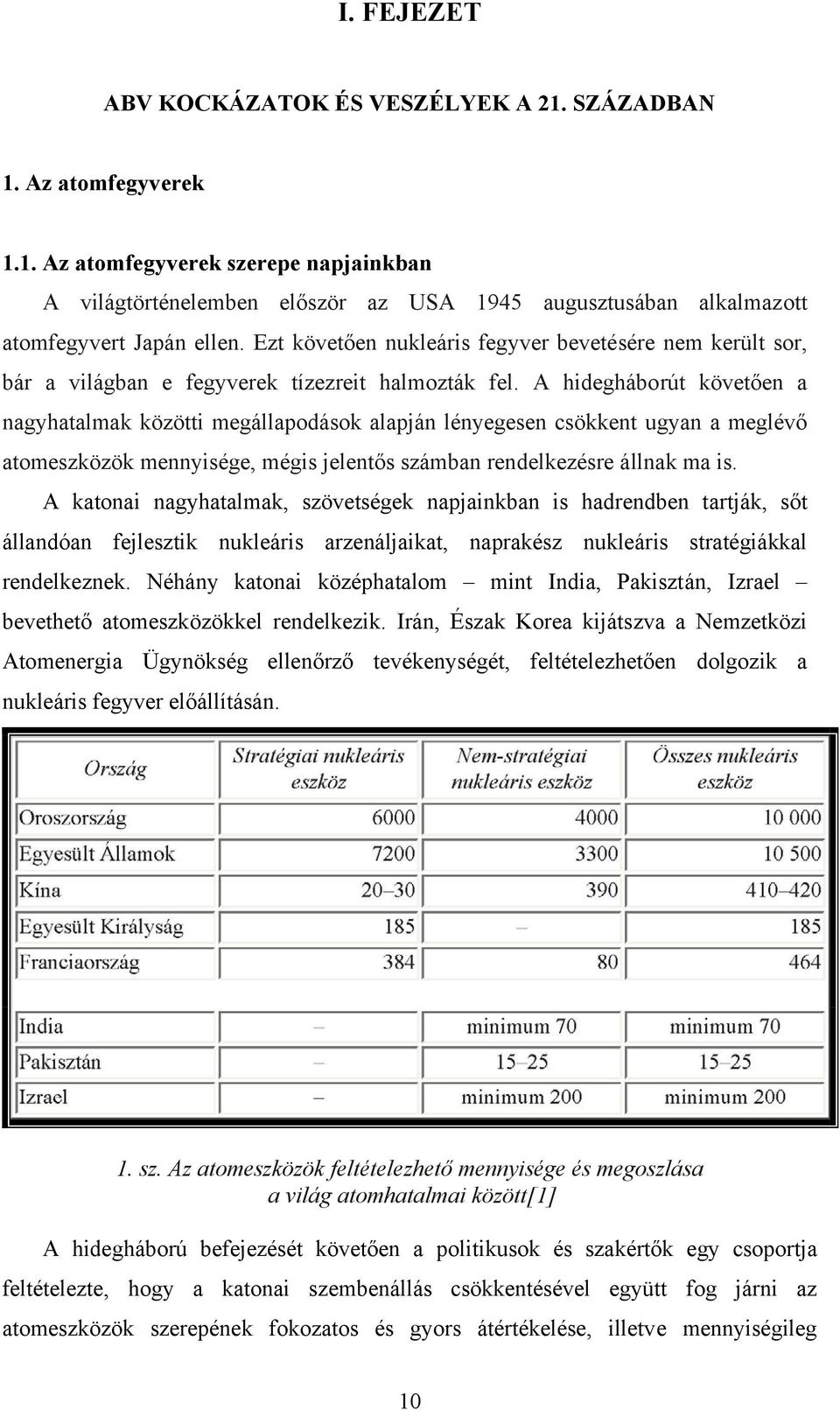 A hidegháborút követően a nagyhatalmak közötti megállapodások alapján lényegesen csökkent ugyan a meglévő atomeszközök mennyisége, mégis jelentős számban rendelkezésre állnak ma is.