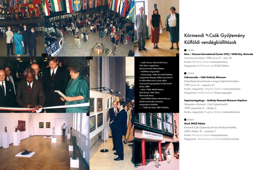 Észtország, Tallin Art Hall kiállítás megnyitón Margus Allikmaa kulturá- n 1999 Csíkszereda Csíki Székely Múzeum lis államtitkár Anu Livak tallini műcsarnok igazgatója és Körmendi Anna, 2001.