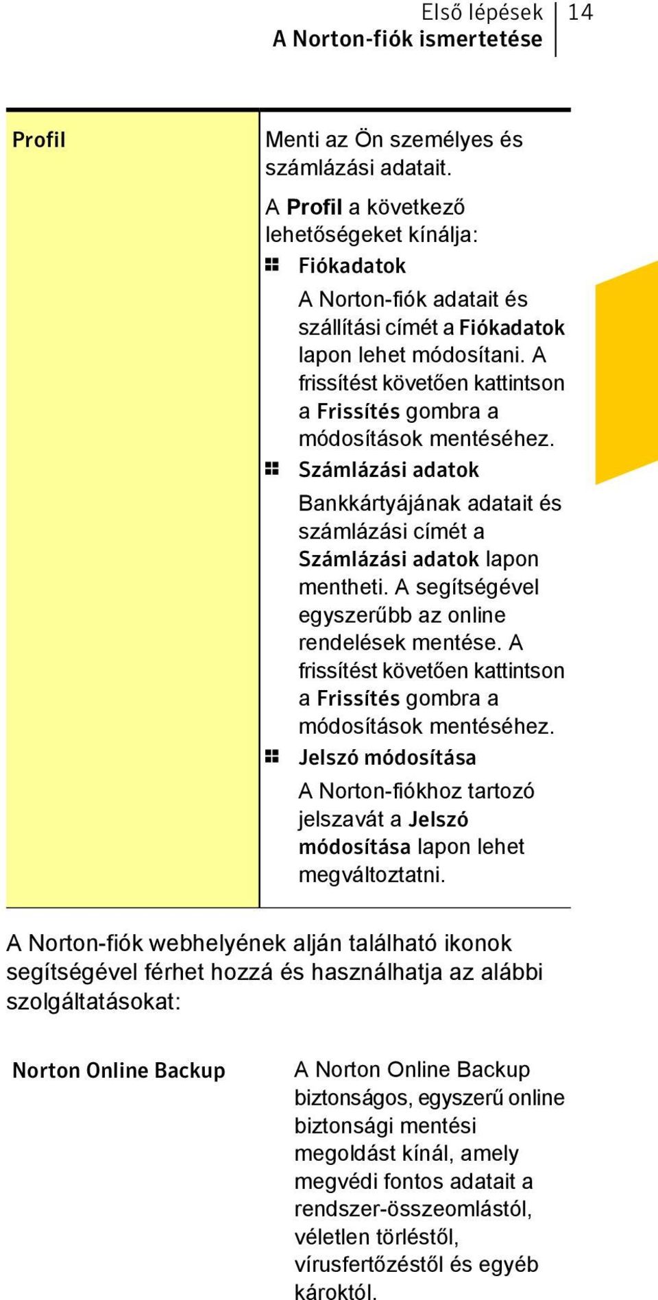 A frissítést követően kattintson a Frissítés gombra a módosítások mentéséhez. 1 Számlázási adatok Bankkártyájának adatait és számlázási címét a Számlázási adatok lapon mentheti.