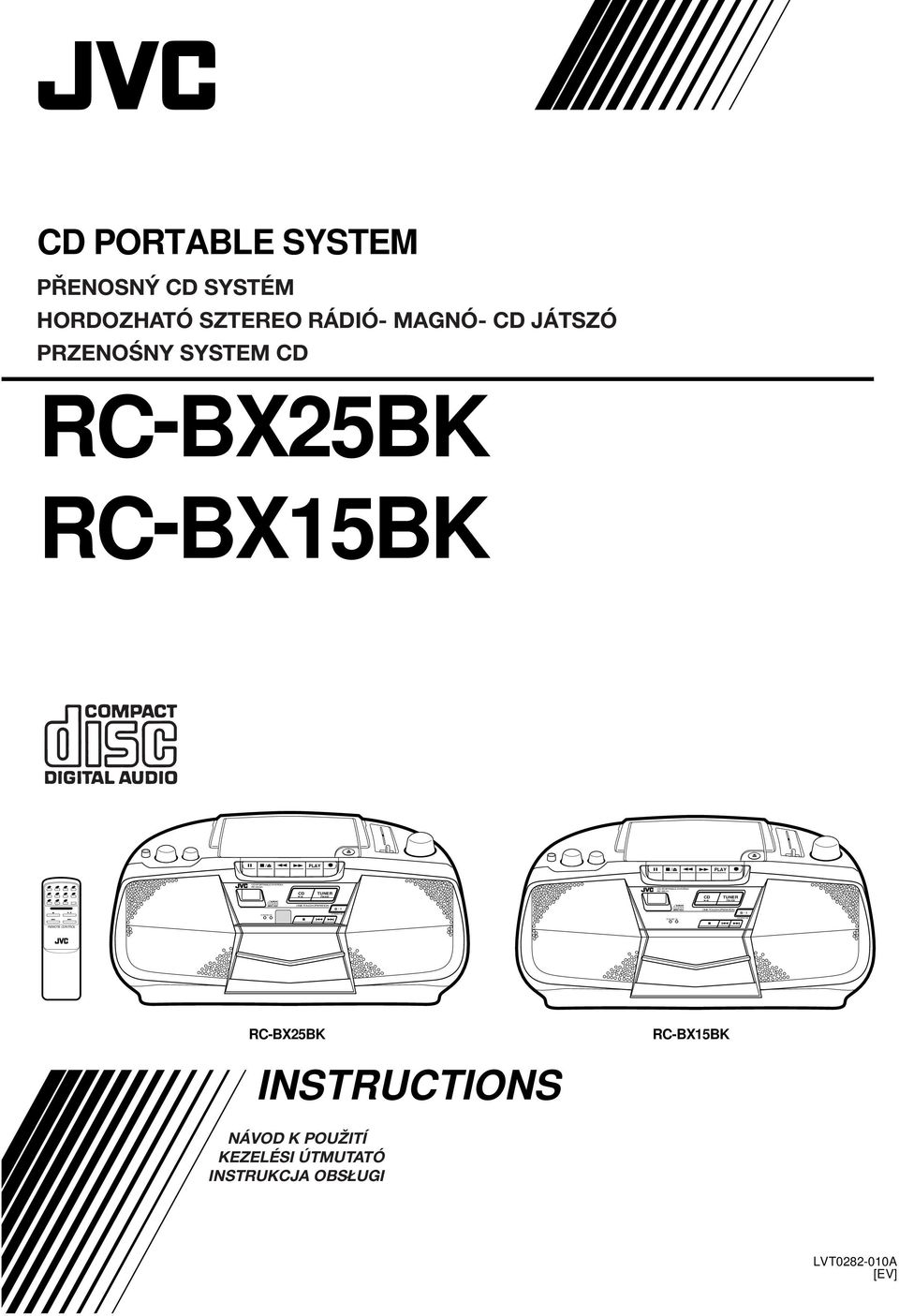 HORDOZHATÓ SZTEREO RÁDIÓ- MAGNÓ- JÁTSZÓ PRZENOŚNY SYSTEM RC-BX25BK RC-BX15BK REMOTE CONTROL