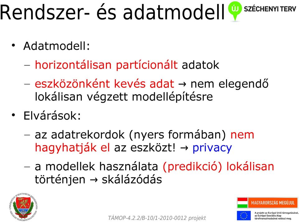 Elvárások: az adatrekordok (nyers formában) nem hagyhatják el az