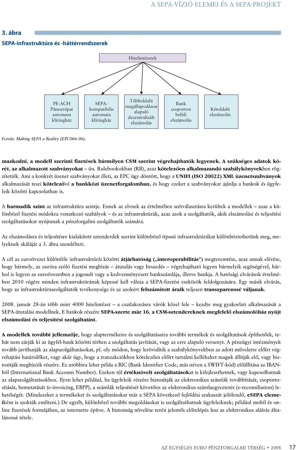 Bank csoporton belüli elszámolás Kétoldalú elszámolás Forrás: Making SEPA a Reality (EPC066-06). mazkodni, a modell szerinti fizetések bármilyen CSM szerint végrehajthatók legyenek.