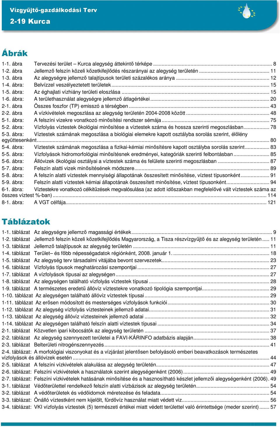 ábra: A területhasználat alegységre jellemző átlagértékei... 20 2-1. ábra Összes fszfr (TP) emisszó a térségben... 43 2-2. ábra A vízkivételek megszlása az alegység területén 2004-2008 között... 48 5-1.