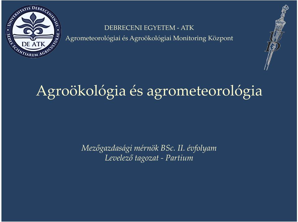 Agroökológia és agrometeorológia