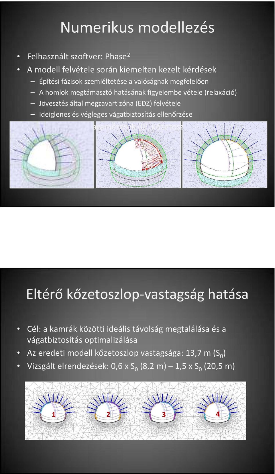 vágatbiztosítás ellenőrzése Hoek-Brown paraméterek (III.