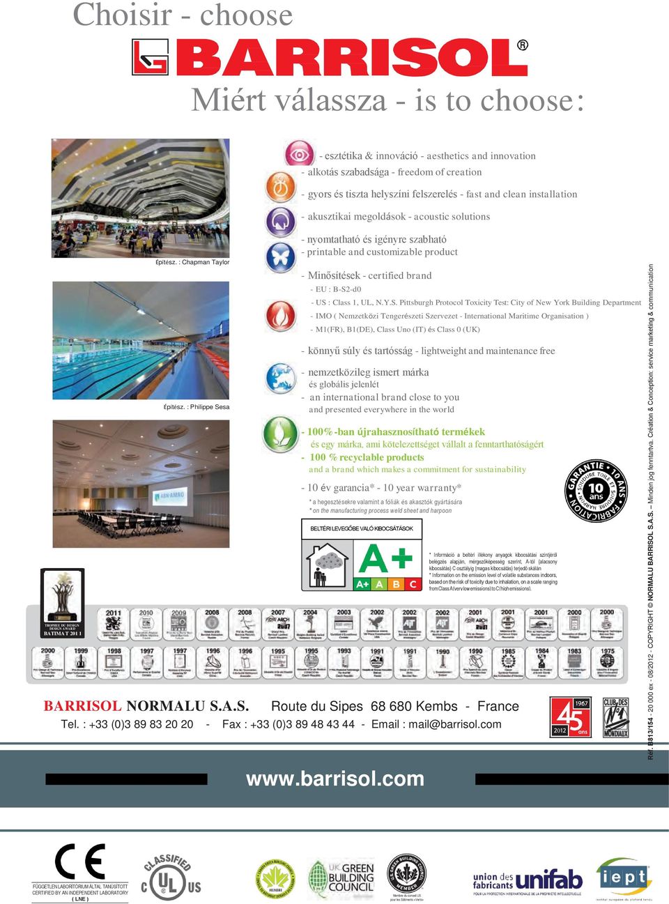 tiszta helyszíni felszerelés - fast and clean installation - akusztikai megoldások - acoustic solutions Építész.