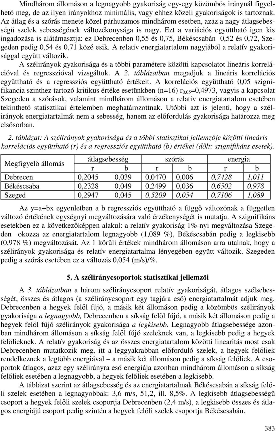 Ezt a variációs együttható igen s ingadozása is alátámasztja: ez Debrecenben 0,55 és 0,75, Békéscsabán 0,52 és 0,72, Szegeden pedig 0,54 és 0,71 közé esik.