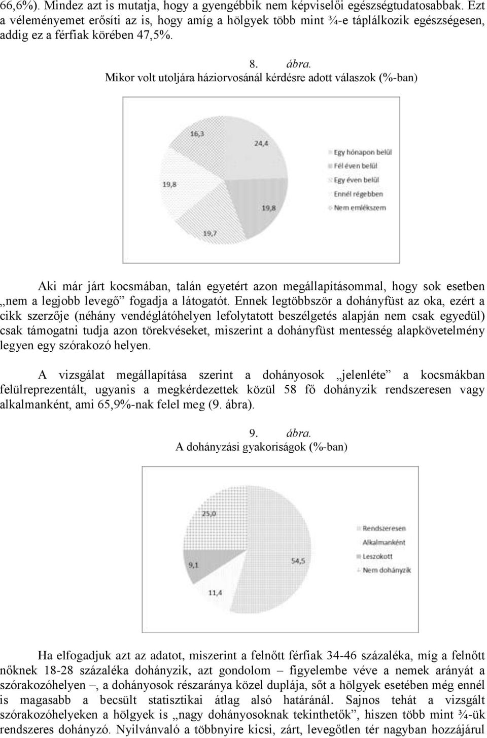 Mikor volt utoljára háziorvosánál kérdésre adott válaszok (%-ban) Aki már járt kocsmában, talán egyetért azon megállapításommal, hogy sok esetben nem a legjobb levegő fogadja a látogatót.