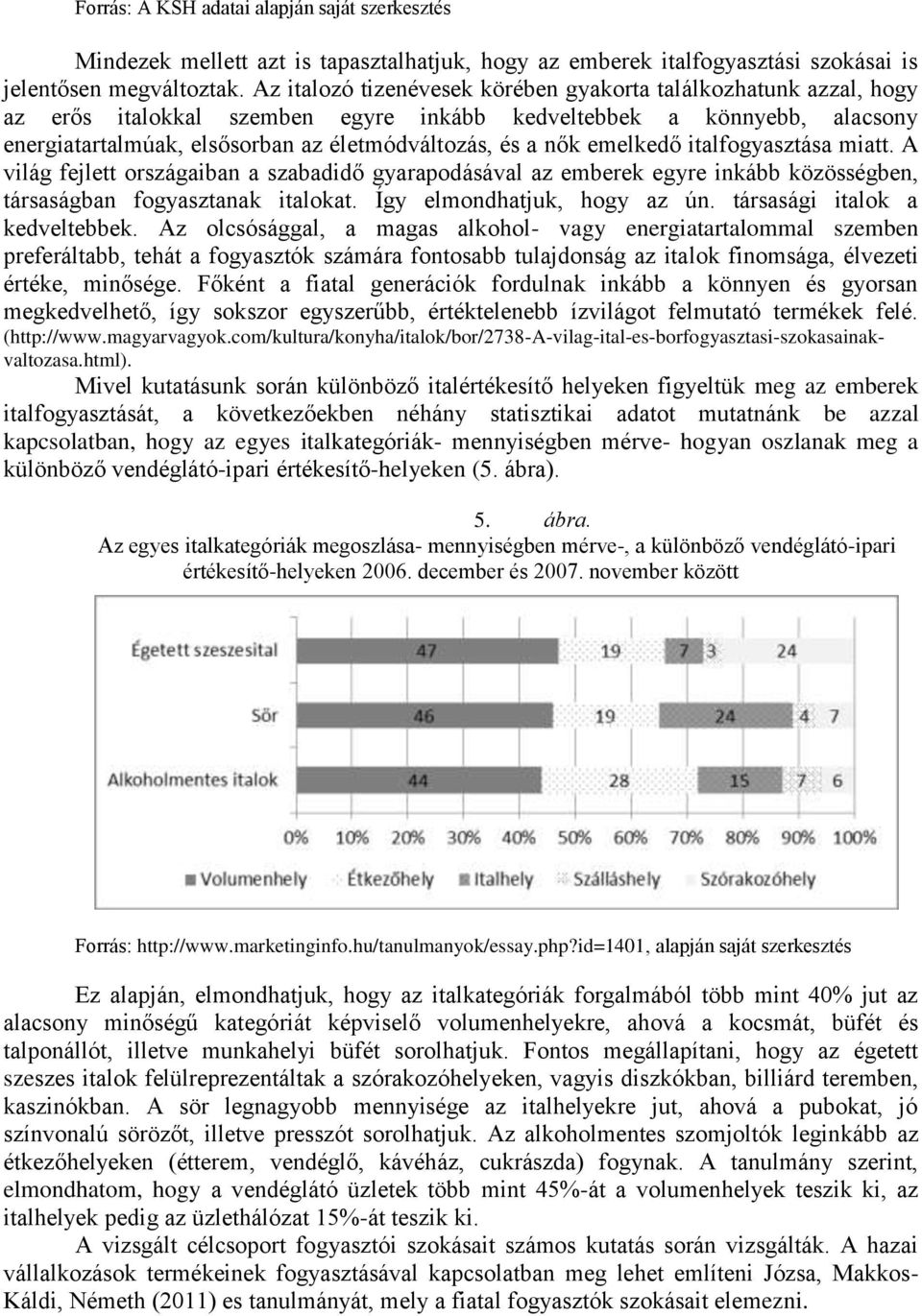 emelkedő italfogyasztása miatt. A világ fejlett országaiban a szabadidő gyarapodásával az emberek egyre inkább közösségben, társaságban fogyasztanak italokat. Így elmondhatjuk, hogy az ún.