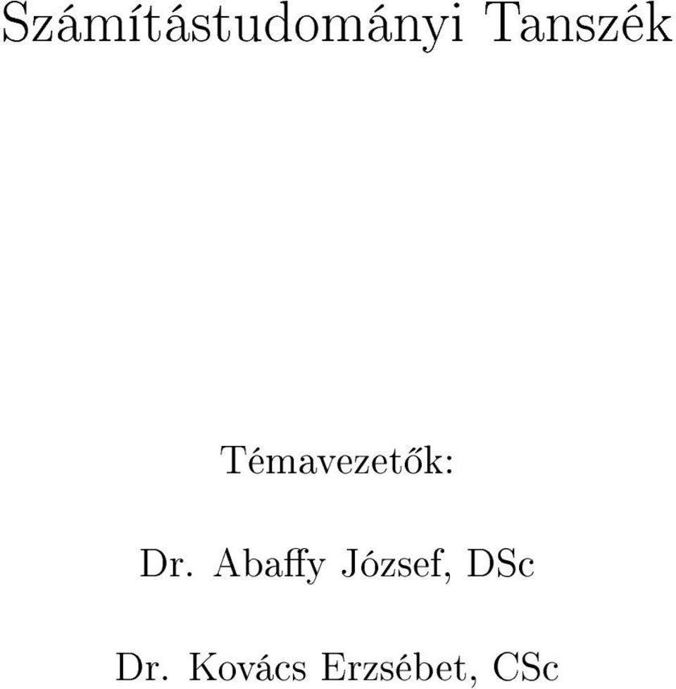 Dr. Abay József, DSc