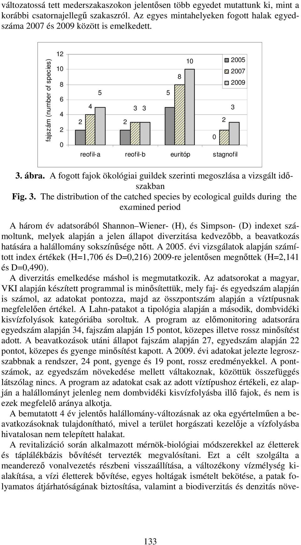 A fogott fajok ökológiai guildek szerinti megoszlása a vizsgált időszakban Fig. 3.