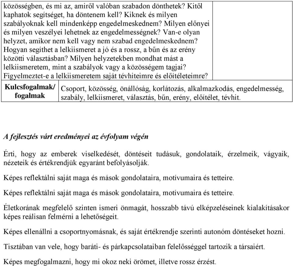 Hogyan segíthet a lelkiismeret a jó és a rossz, a bűn és az erény közötti választásban? Milyen helyzetekben mondhat mást a lelkiismeretem, mint a szabályok vagy a közösségem tagjai?