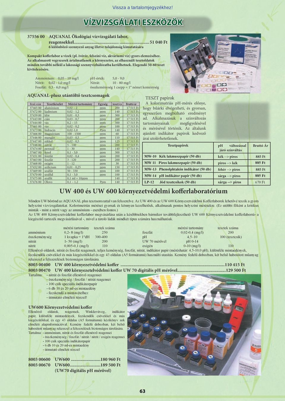 Az alkalmazott vegyszerek ártalmatlanok a környezetre, az elhasznált tesztoldatok minden további nélkül a lakossági szennyvízhálózatba kerülhetnek. Elegendő 50-60 teszt kivitelezésére.