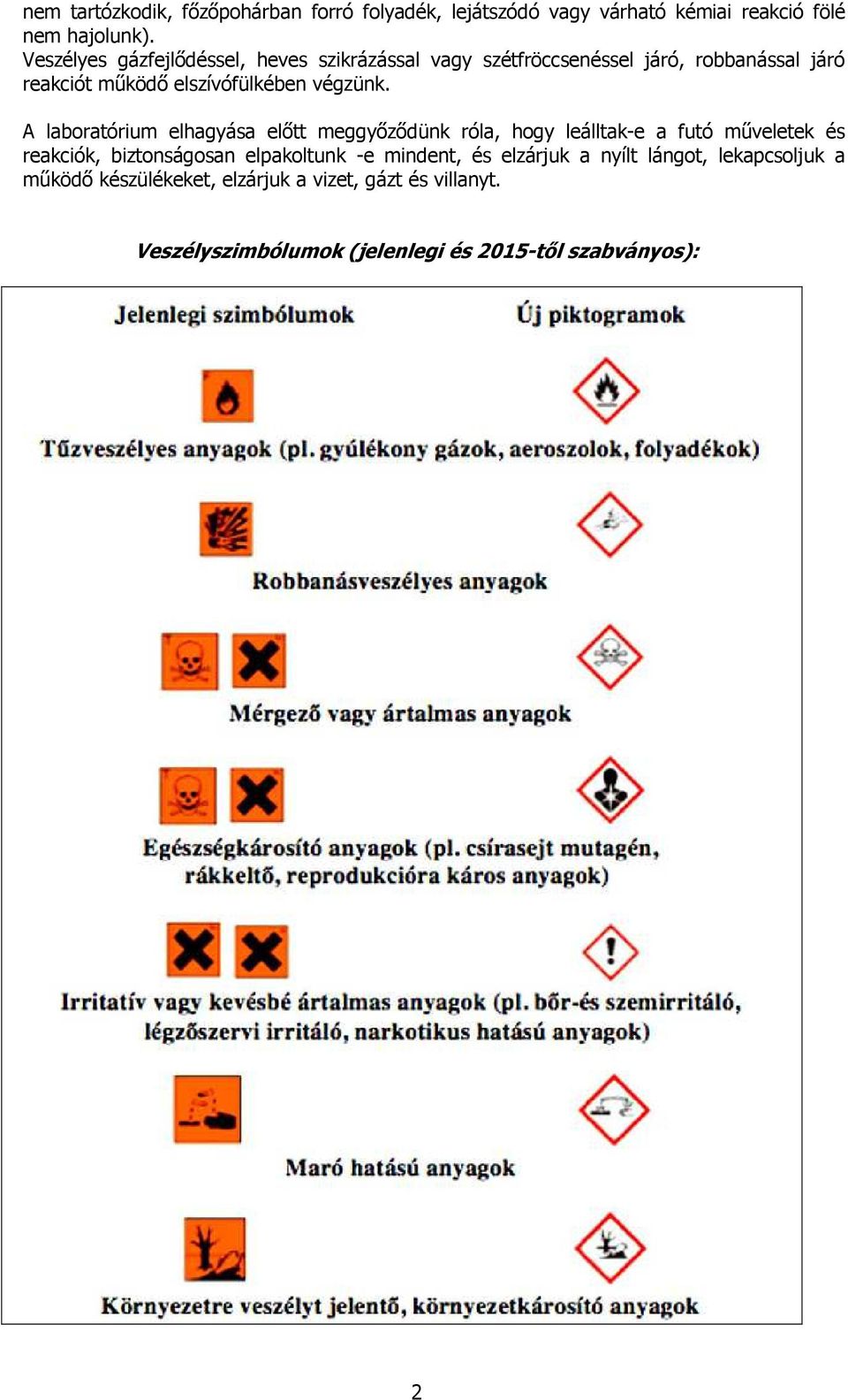 A laboratórium elhagyása előtt meggyőződünk róla, hogy leálltak-e a futó műveletek és reakciók, biztonságosan elpakoltunk -e