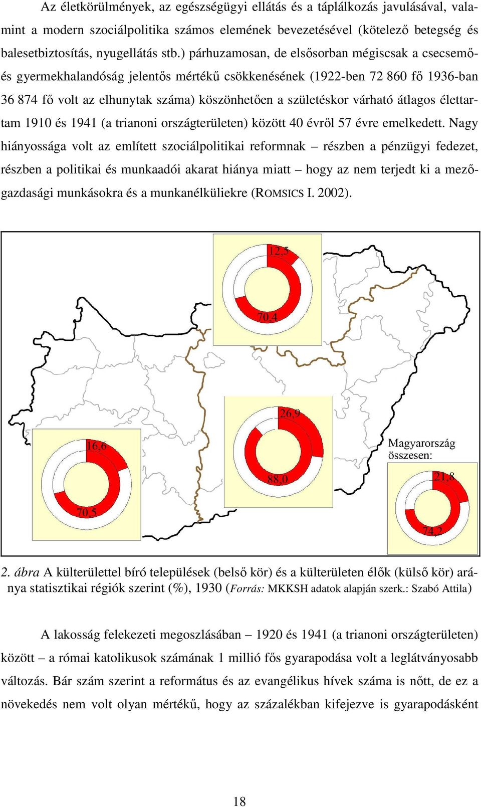 várható átlagos élettartam 1910 és 1941 (a trianoni országterületen) között 40 évrıl 57 évre emelkedett.