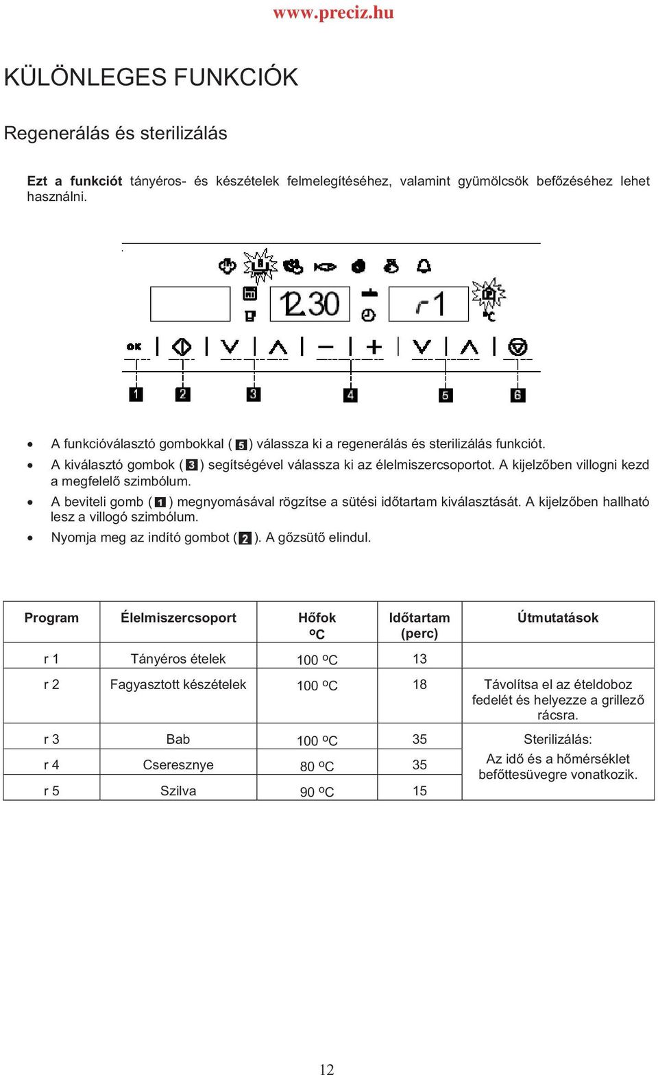 A kijelzben villogni kezd a megfelel szimbólum. A beviteli gomb ( ) megnyomásával rögzítse a sütési idtartam kiválasztását. A kijelzben hallható lesz a villogó szimbólum.