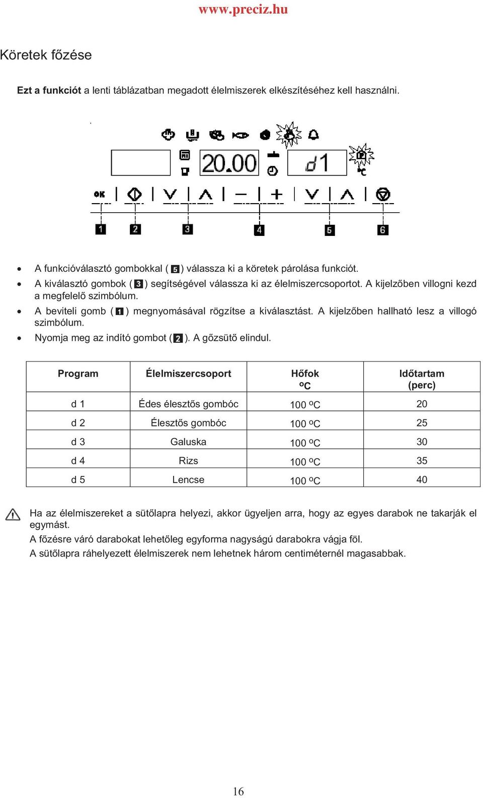 A kijelzben hallható lesz a villogó szimbólum. Nyomja meg az indító gombot ( ). A gzsüt elindul.