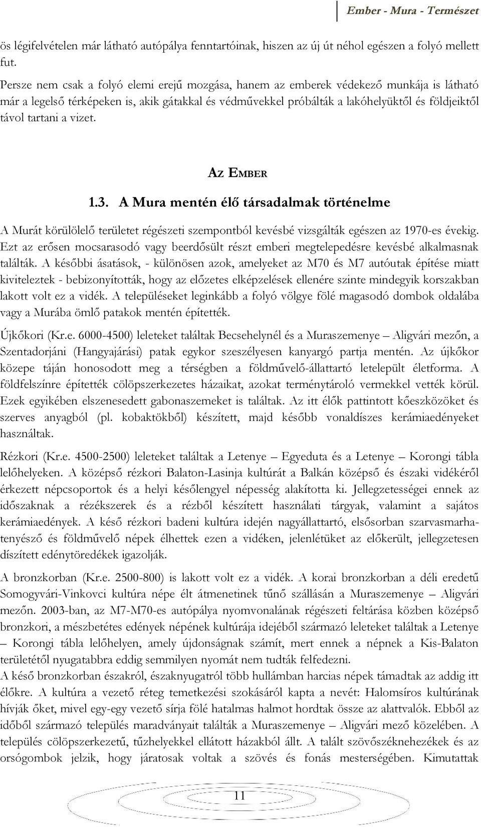 tartani a vizet. AZ EMBER 1.3. A Mura mentén élő társadalmak történelme A Murát körülölelő területet régészeti szempontból kevésbé vizsgálták egészen az 1970-es évekig.