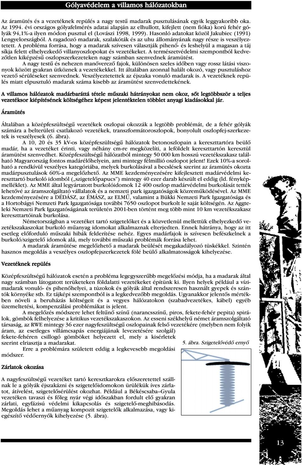 Hasonló adatokat közöl Jakubiec (1991) Lengyelországból. A ragadozó madarak, szalakóták és az uhu állományának nagy része is veszélyeztetett.