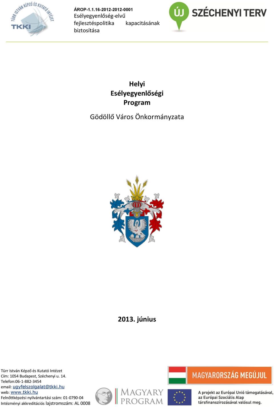 Esélyegyenlőségi Program Gödöllő Város Önkormányzata 2013.