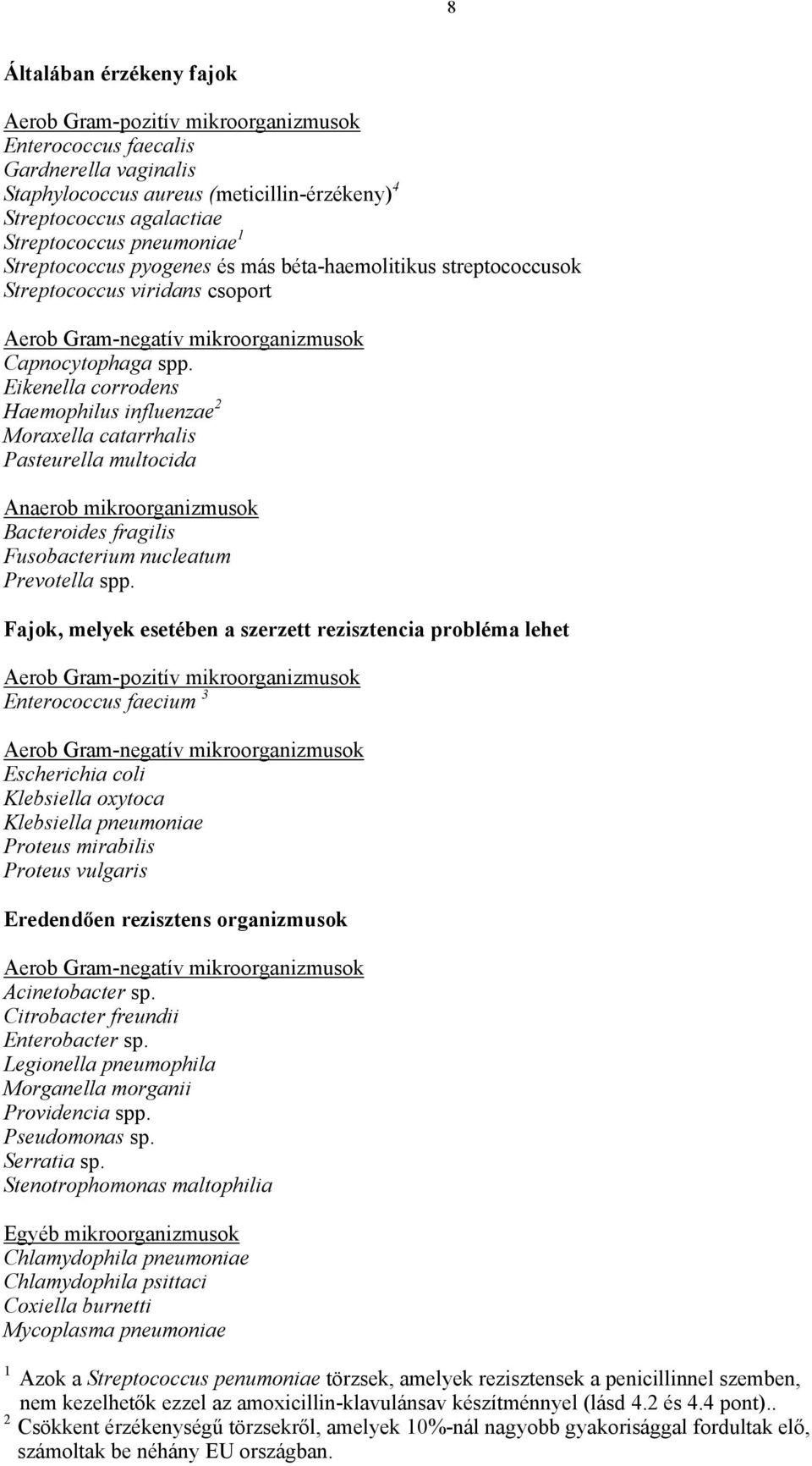 Eikenella corrodens Haemophilus influenzae 2 Moraxella catarrhalis Pasteurella multocida Anaerob mikroorganizmusok Bacteroides fragilis Fusobacterium nucleatum Prevotella spp.