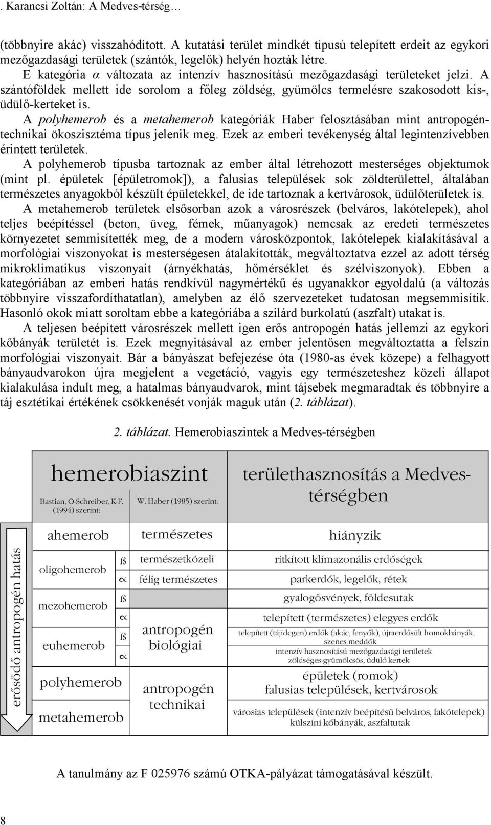 A polyhemerob és a metahemerob kategóriák Haber felosztásában mint antropogéntechnikai ökoszisztéma típus jelenik meg. Ezek az emberi tevékenység által legintenzívebben érintett területek.