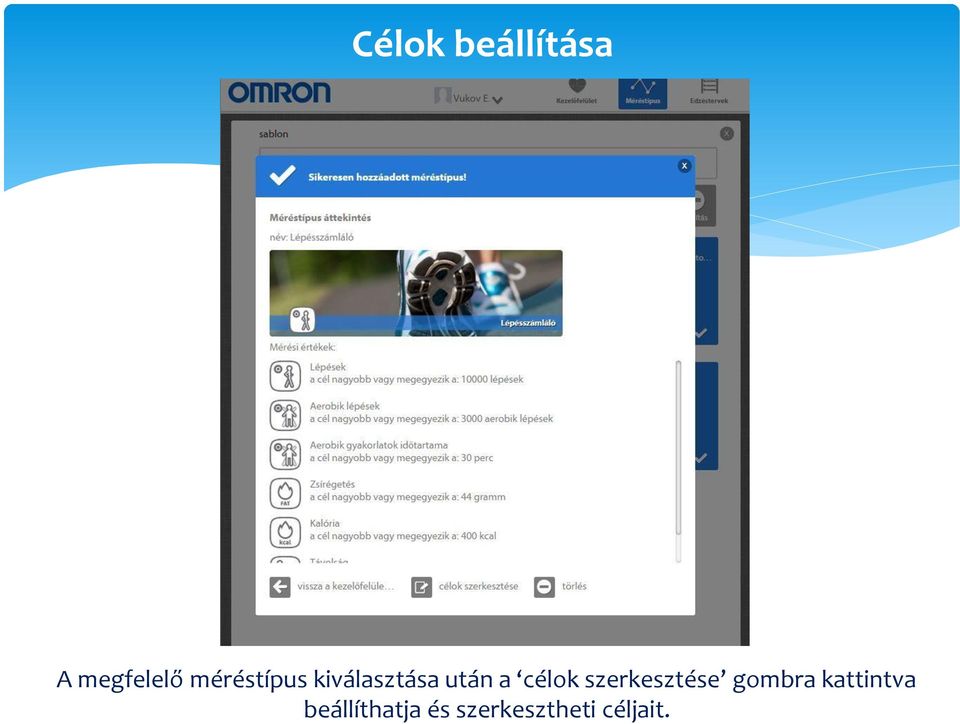 célok szerkesztése gombra