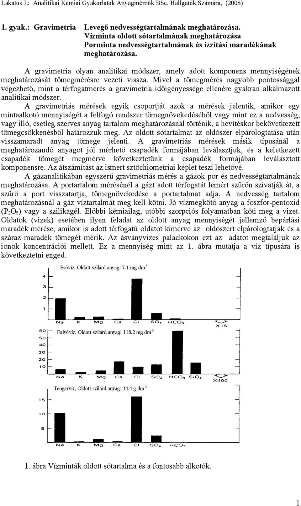 Mivel a tömemérés nayobb pontossáal véezhető, mint a térfoatmérés a ravimetria időiényessée ellenére yakran alkalmazott analitikai módszer.