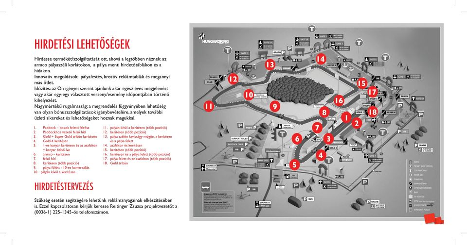 Időzítés: az Ön igényei szerint ajánlunk akár egész éves megjelenést vagy akár egy-egy választott verseny/esemény időpontjában történő kihelyezést.