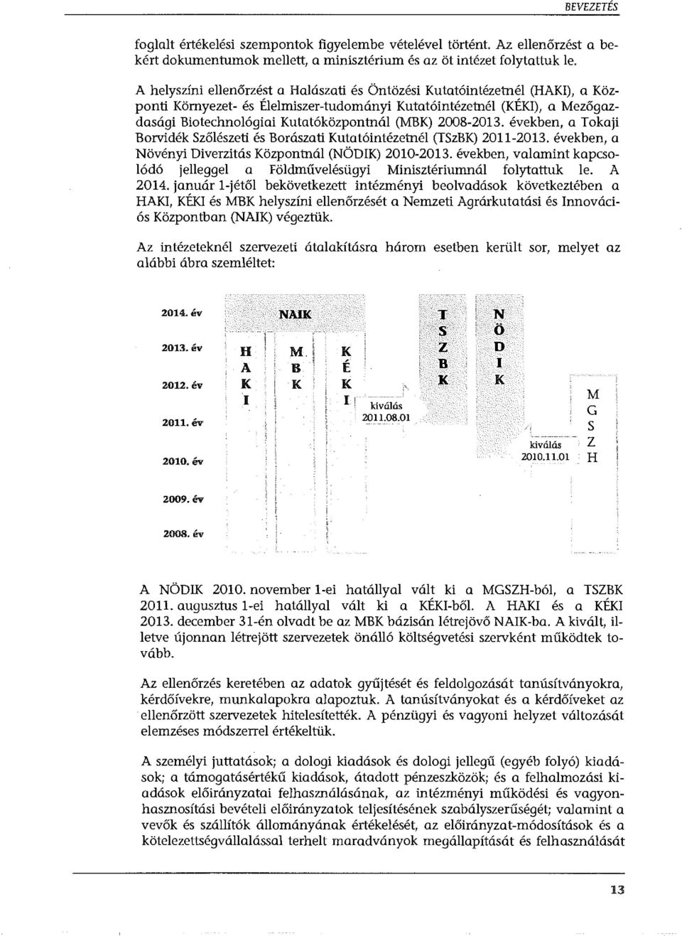 2008-2013. években, a Tokaji Borvidék Szőlészeti és Borászati Kutatóintézetnél (TSzBK) 2011-2013. években, a Növényi Diverzitás Központnál (NÖDIK) 2010-2013.