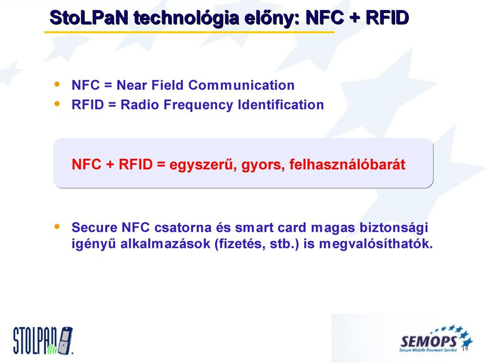 egyszerű, gyors, felhasználóbarát Secure NFC csatorna és smart