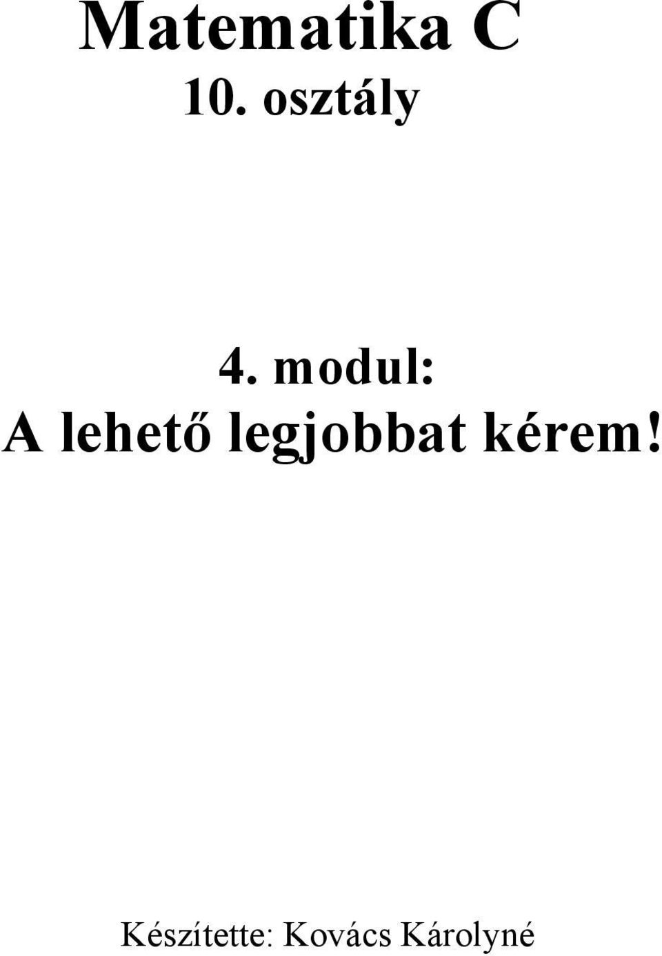 modul: A lehető