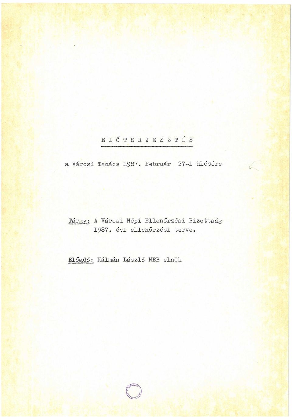 Városi Népi Ellenőrzési Bizottság 1987o