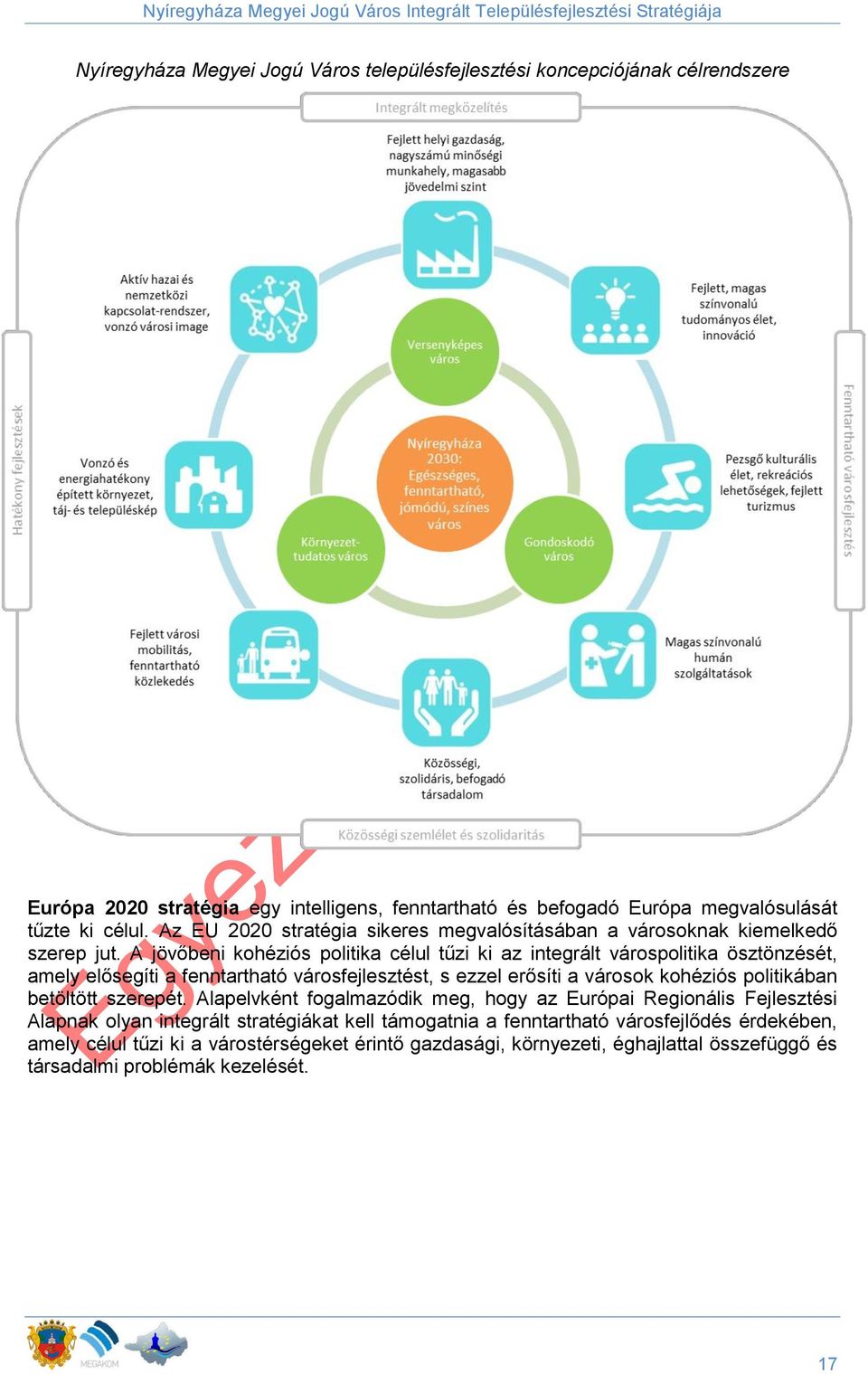 A jövőbeni kohéziós politika célul tűzi ki az integrált várospolitika ösztönzését, amely elősegíti a fenntartható városfejlesztést, s ezzel erősíti a városok kohéziós politikában