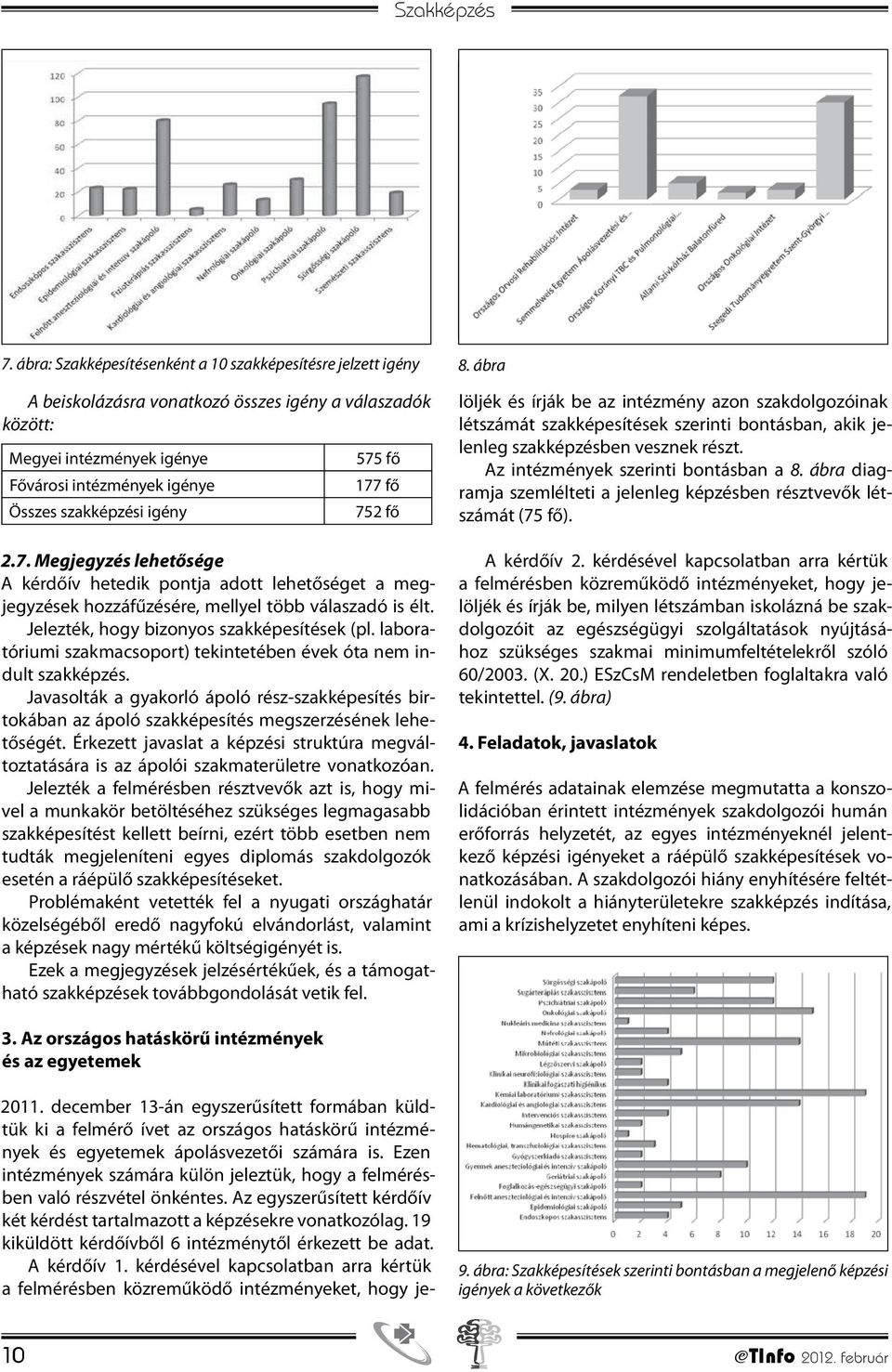 575 fő 177 fő 752 fő 2.7. Megjegyzés lehetősége A kérdőív hetedik pontja adott lehetőséget a megjegyzések hozzáfűzésére, mellyel több válaszadó is élt. Jelezték, hogy bizonyos szakképesítések (pl.