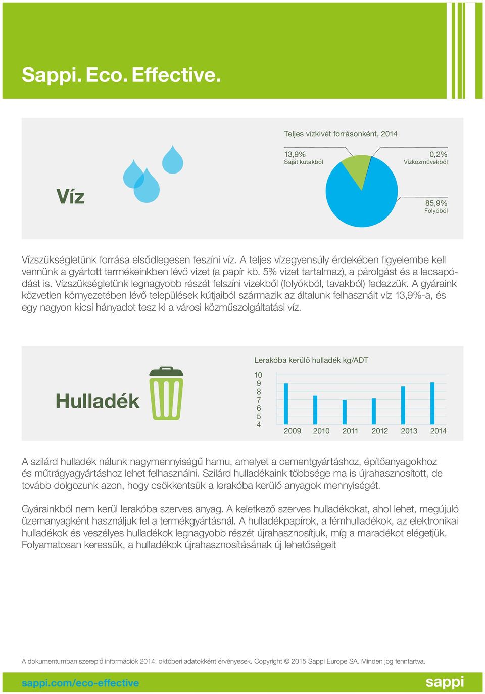 Vízszükségletünk legnagyobb részét felszíni vizekből (folyókból, tavakból) fedezzük.