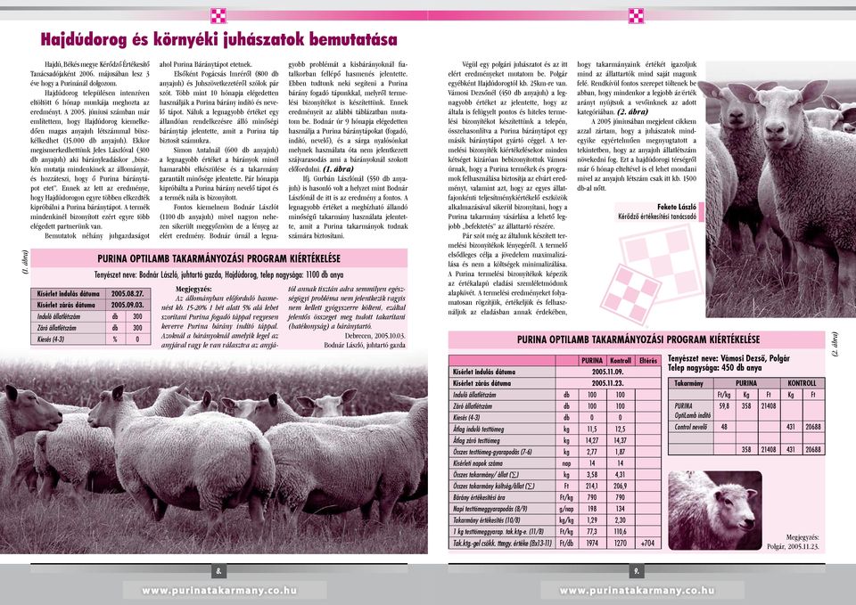 000 db anyajuh). Ekkor megismerkedhettünk Jeles Lászlóval (300 db anyajuh) aki bárányleadáskor büszkén mutatja mindenkinek az állományát, és hozzáteszi, hogy ő Purina báránytápot etet.